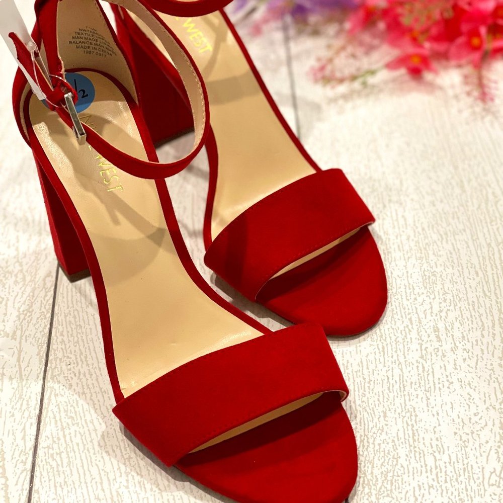 Nine West Red Block Heels